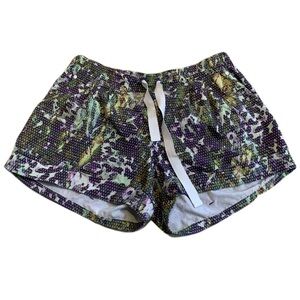 Multi-Color Patterned Athletic Running Shorts Drawstring Waist Medium